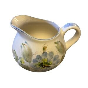 SECLA Vintage Mid-Century Hand Painted Floral/Leaves Portuguese Ceramic Pitcher